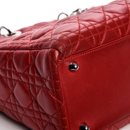 Christian Dior Vintage Lambskin Cannage Large Lady Dior Red 14 of 20