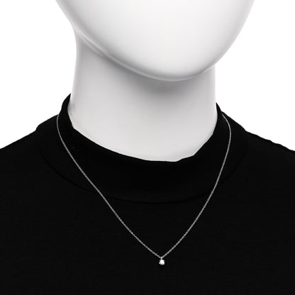 Tiffany Platinum Diamond .12ct Solitaire Pendant Necklace 2 of 6