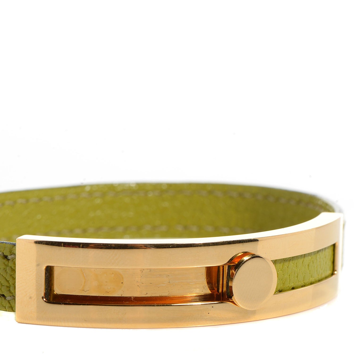 Hermes Chevre Mysore Pousse Pousse Bracelet Vert Anis 6 of 7