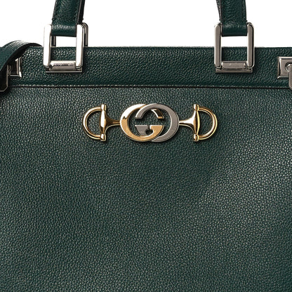 Gucci Grainy Calfskin Medium Zumi Top Handle Bag Vintage Green 9 of 16