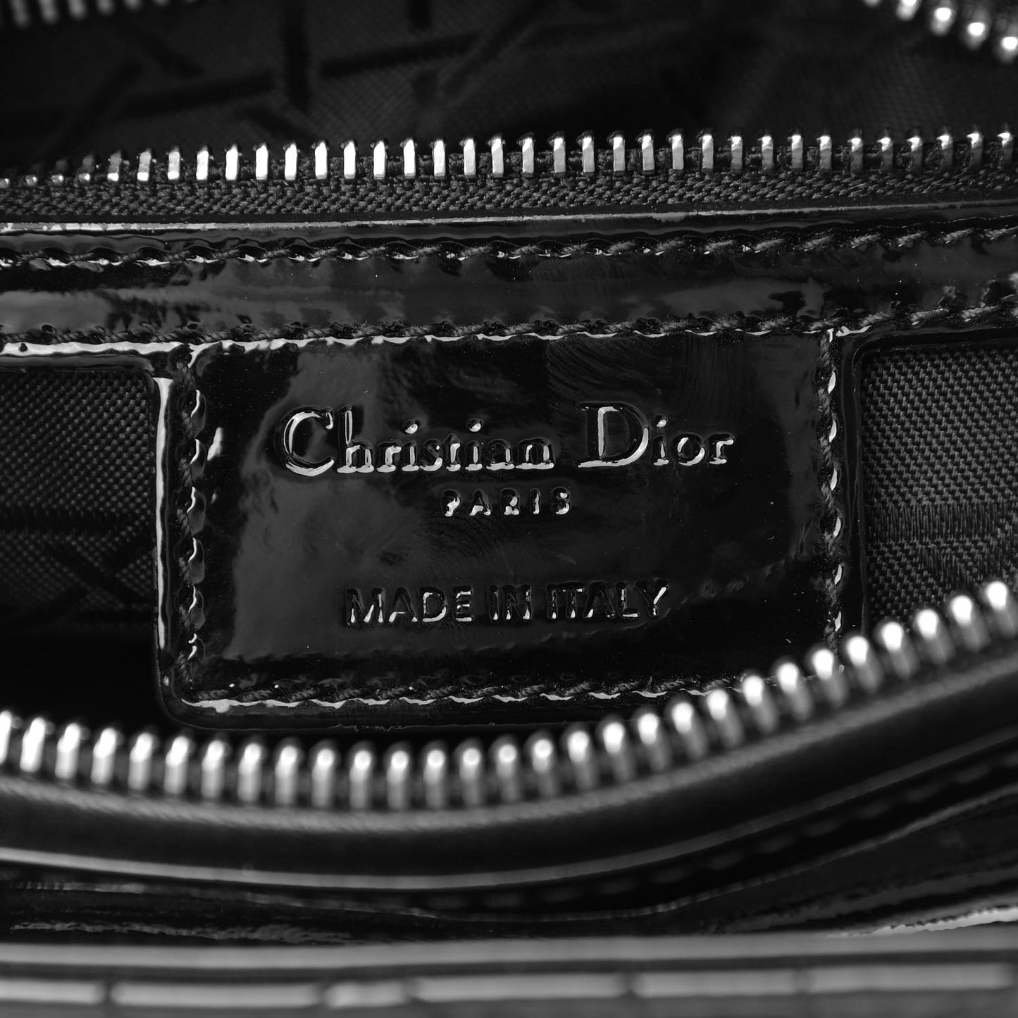 Patent Cannage Medium Lady Dior Black