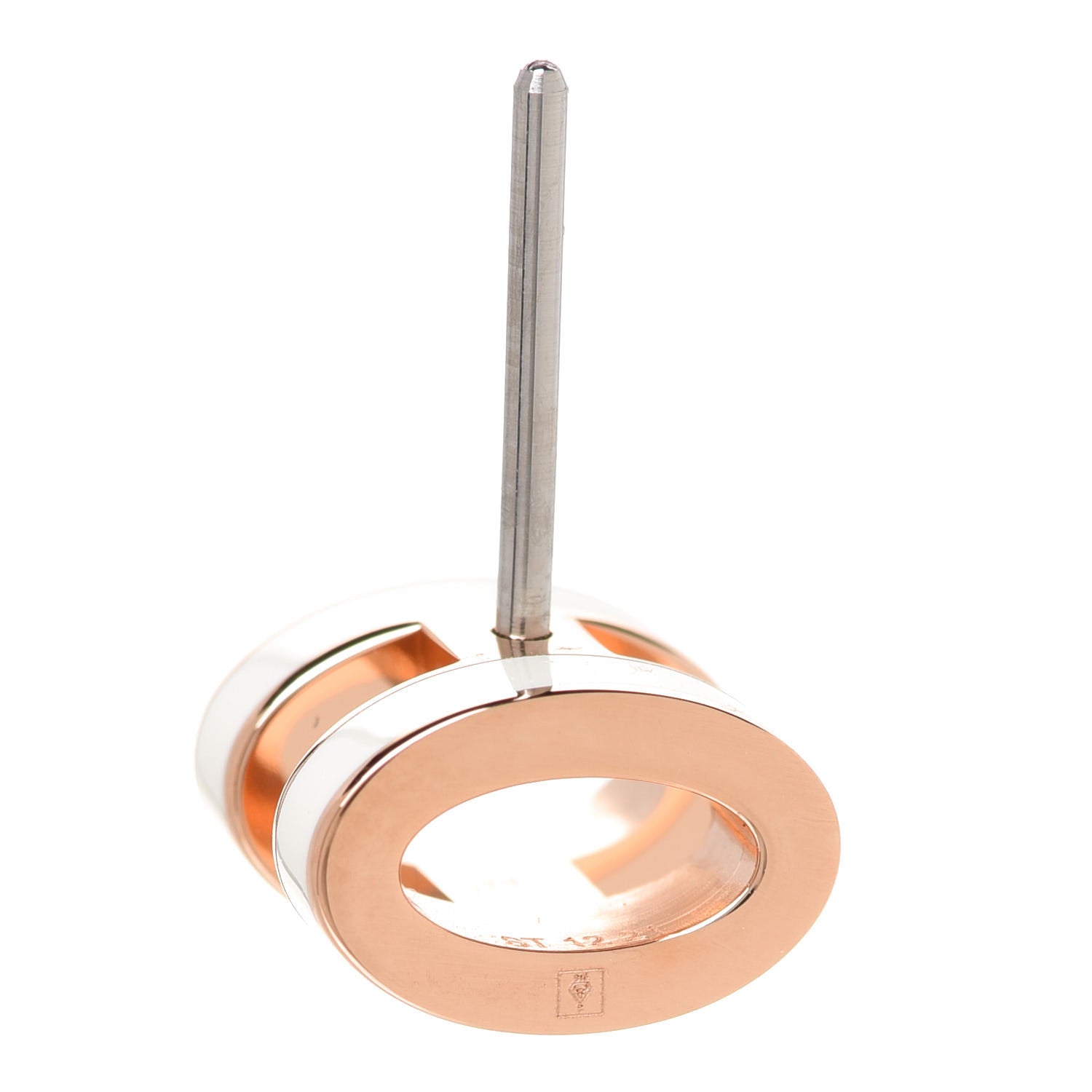 Hermes Rose Gold Lacquered Mini Pop H Earrings White 4 of 7