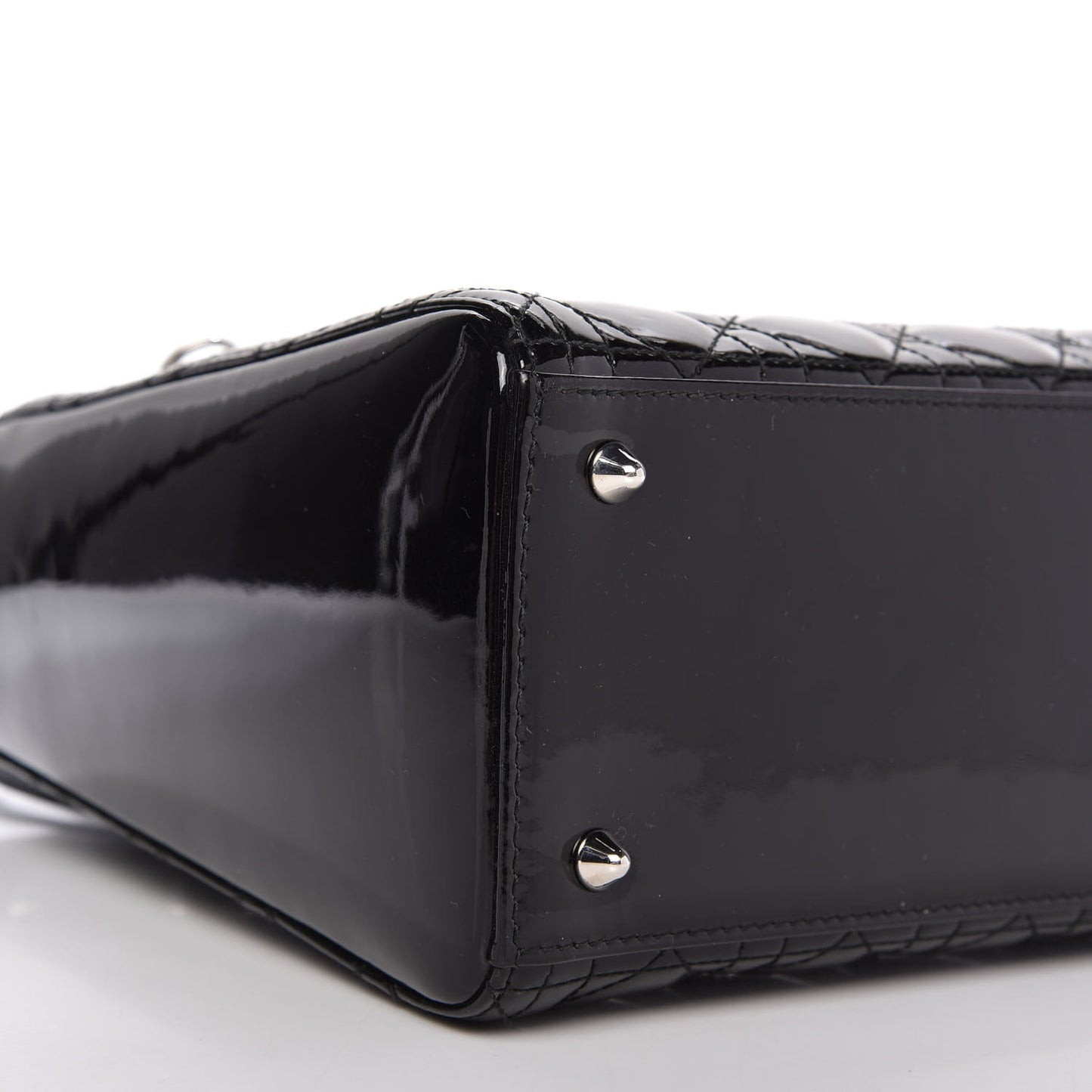 Patent Cannage Medium Lady Dior Black