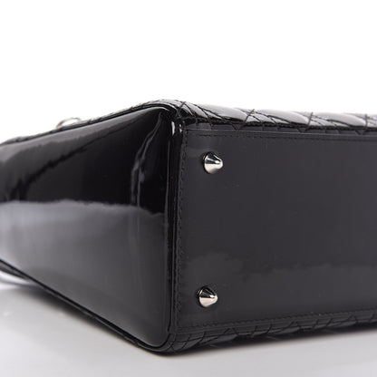Christian Dior Patent Cannage Medium Lady Dior Black 6 of 10