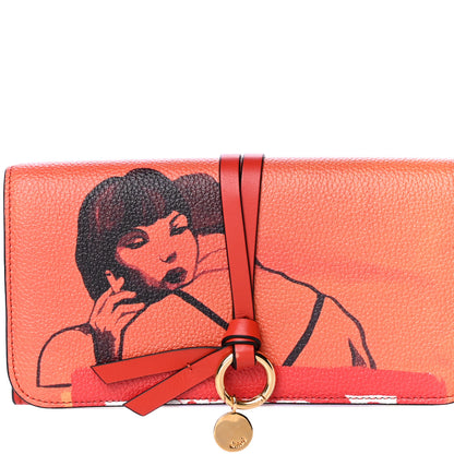Chloe Calfskin Alphabet Long Wallet Orange Multicolor 9 of 11