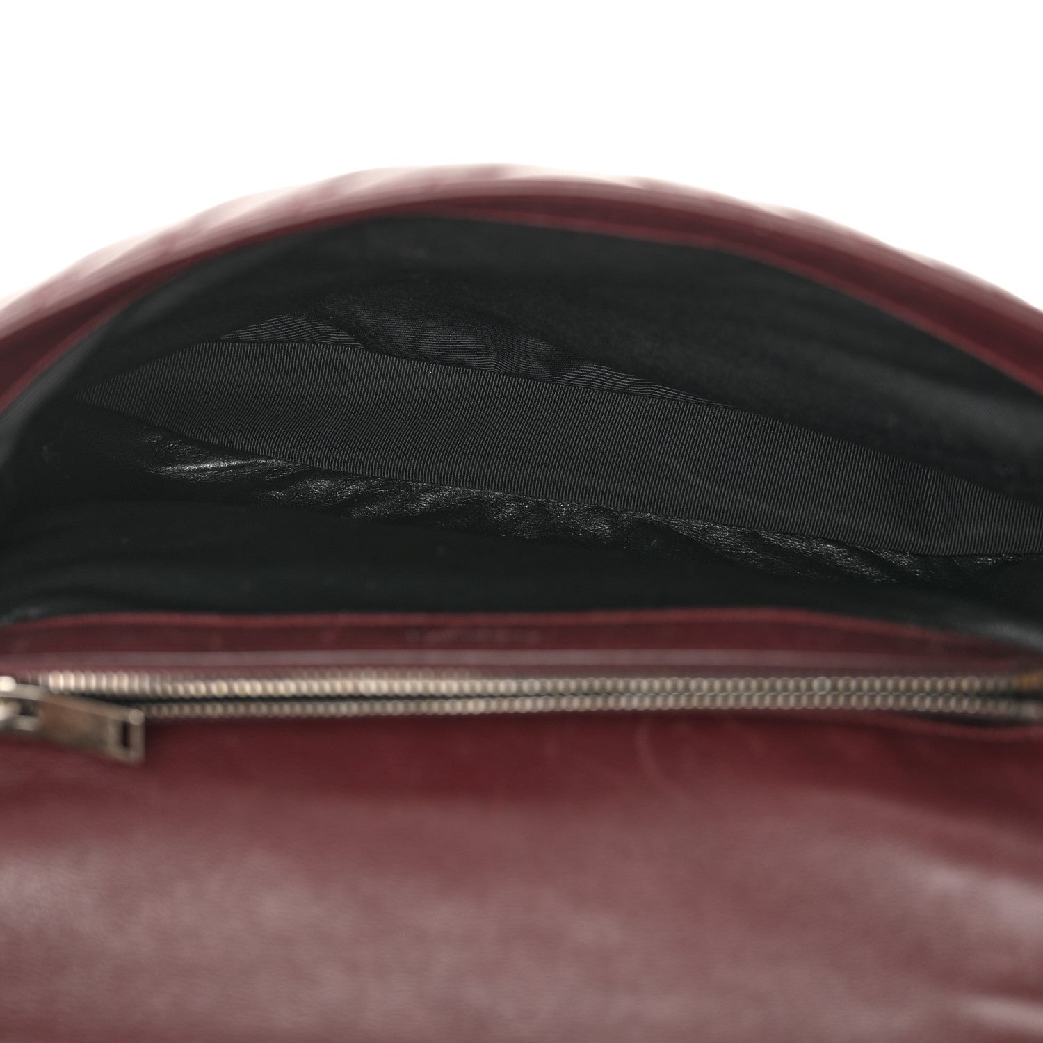 Saint Laurent Sheepskin Matelasse Chevron Large College Monogram Satchel Amaranto 5 of 14