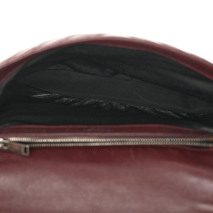 Saint Laurent Sheepskin Matelasse Chevron Large College Monogram Satchel Amaranto 5 of 14