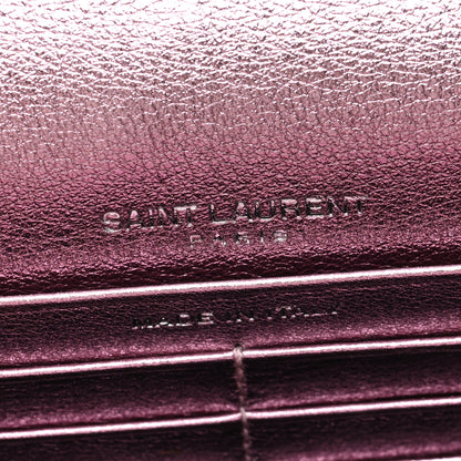 Saint Laurent Metallic Calfskin Monogram Envelope Chain Wallet Pink 6 of 11