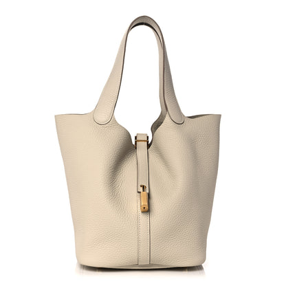 Hermes Taurillon Clemence Picotin Lock 22 MM Craie 1 of 10
