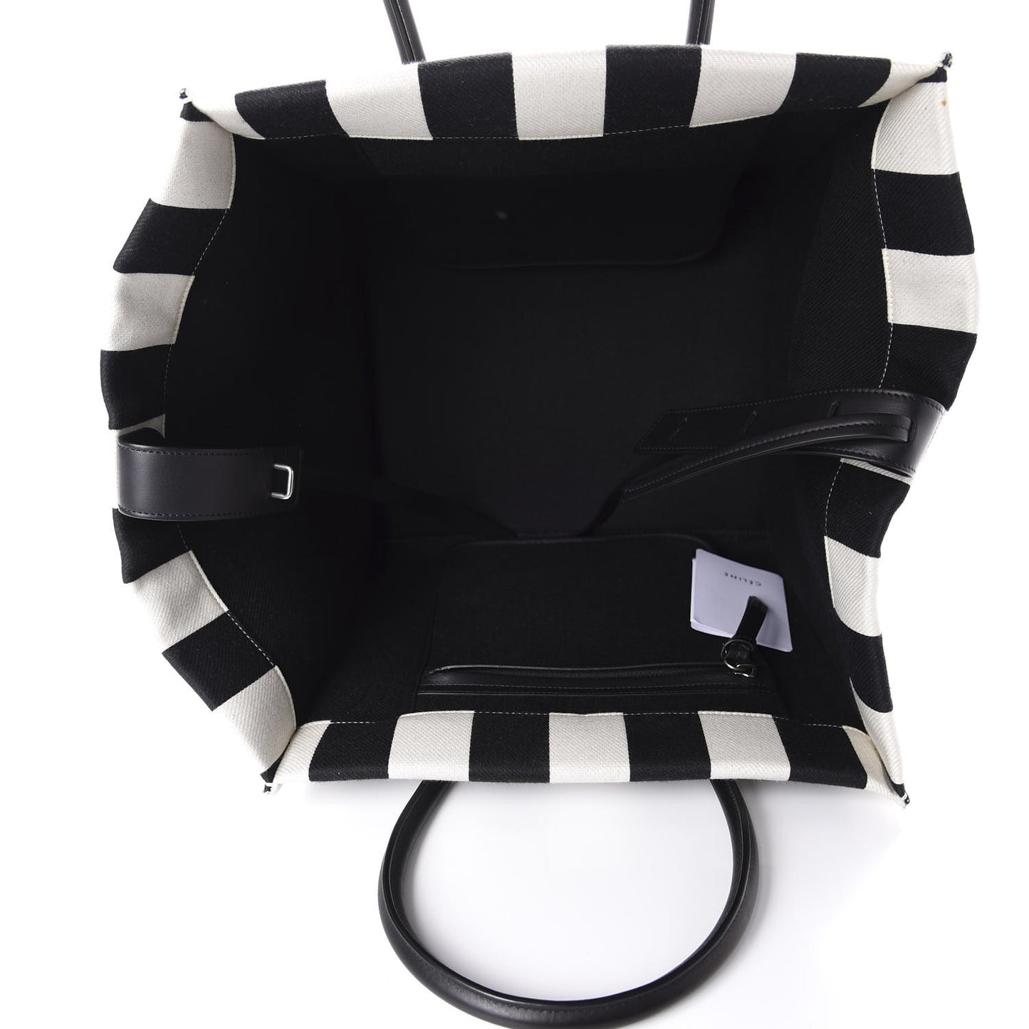 Cotton Canvas Striped Medium Phantom Luggage White Black