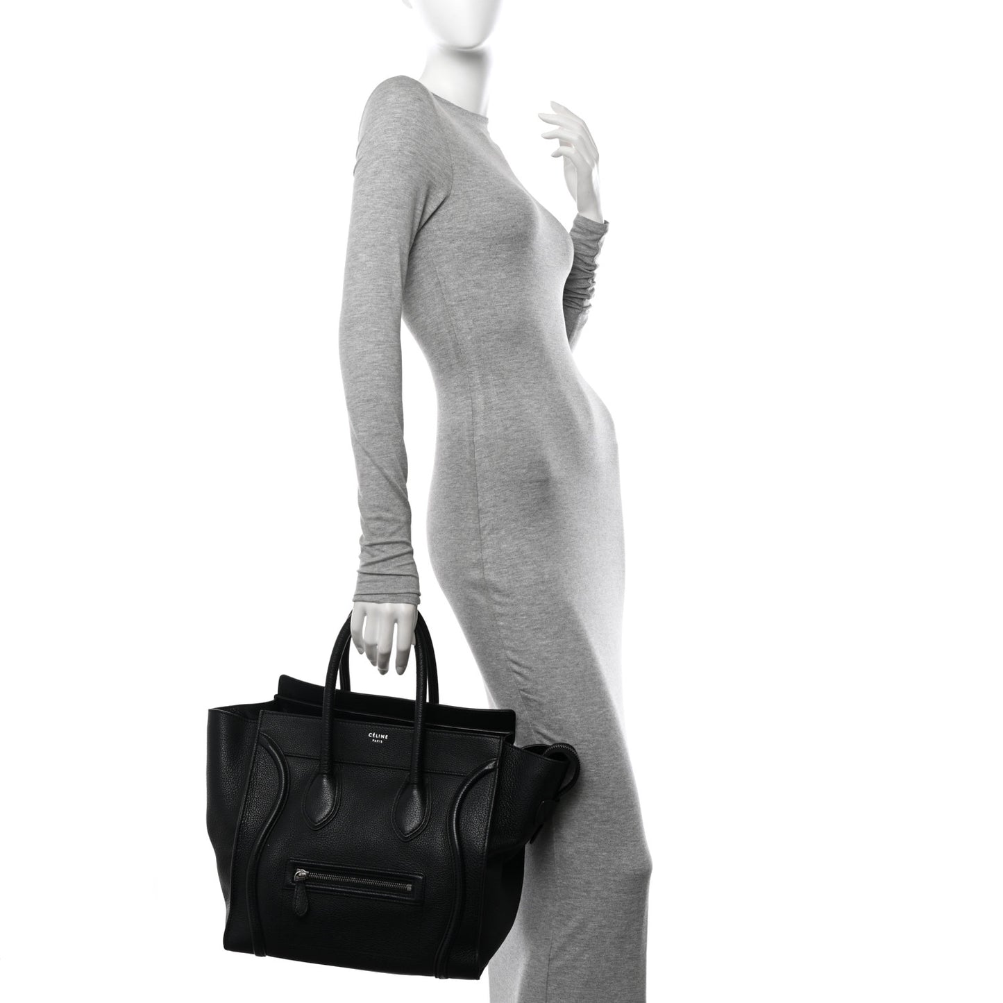 Drummed Calfskin Mini Luggage Black