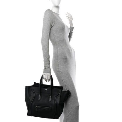 Celine Drummed Calfskin Mini Luggage Black 2 of 19
