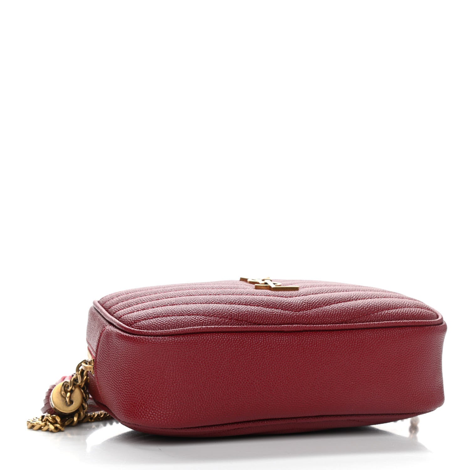 Saint Laurent Grain De Poudre Matelasse Monogram Mini Lou Camera Bag Opyum Red 4 of 11