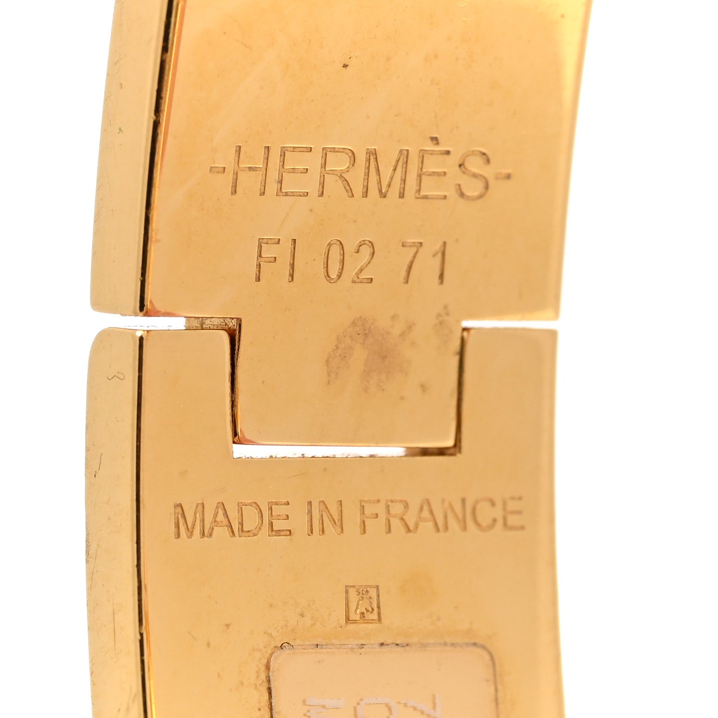 Enamel Narrow Clic Clac H Bracelet PM Marron Glace