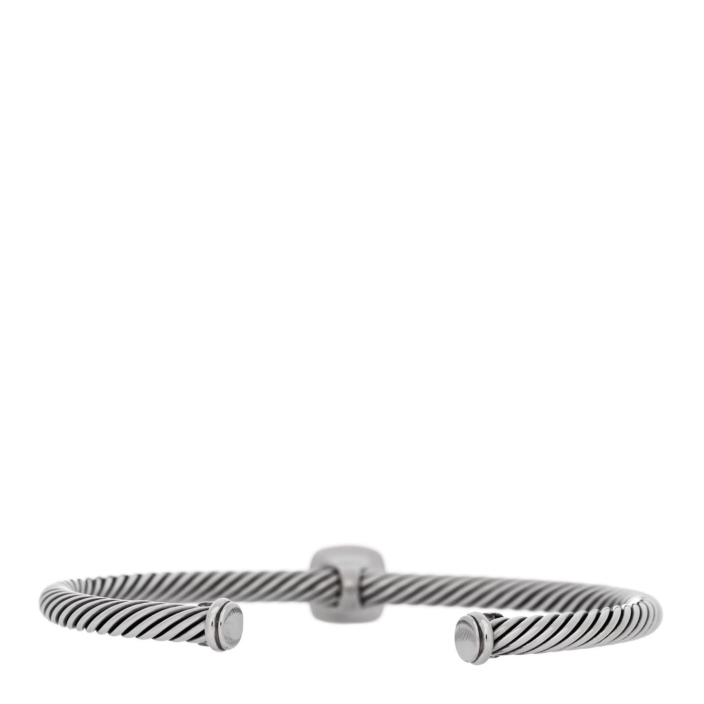 Sterling Silver 18K Yellow Gold Diamond 4mm Cable Classics Station Bracelet