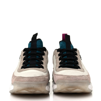 Chanel Suede Calfskin Nylon Grosgrain CC Sneakers 38.5 Beige Pink 2 of 10