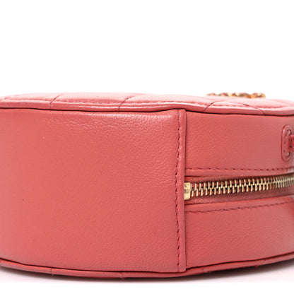 Chanel Goatskin Quilted Chanel 19 Round Clutch With Chain  Coral 9 of 9
