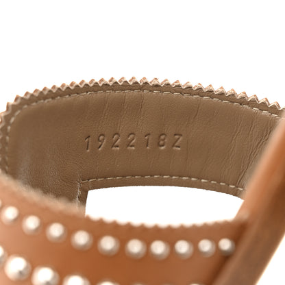 Hermes Calfskin Studded Santorini Sandals 36 Naturel 9 of 10