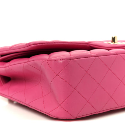Chanel Lambskin Quilted Medium Double Flap Pink 10 of 11