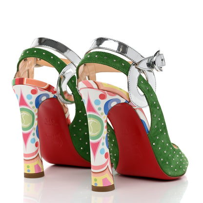 Christian Louboutin Suede Metallic Studded Loopinga 100 Pumps 37.5 Multicolor 4 of 7