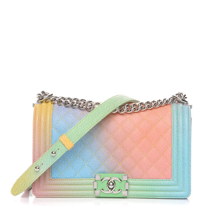 Chanel Caviar Quilted Medium Cuba Rainbow Boy Flap Multicolor 1 of 7