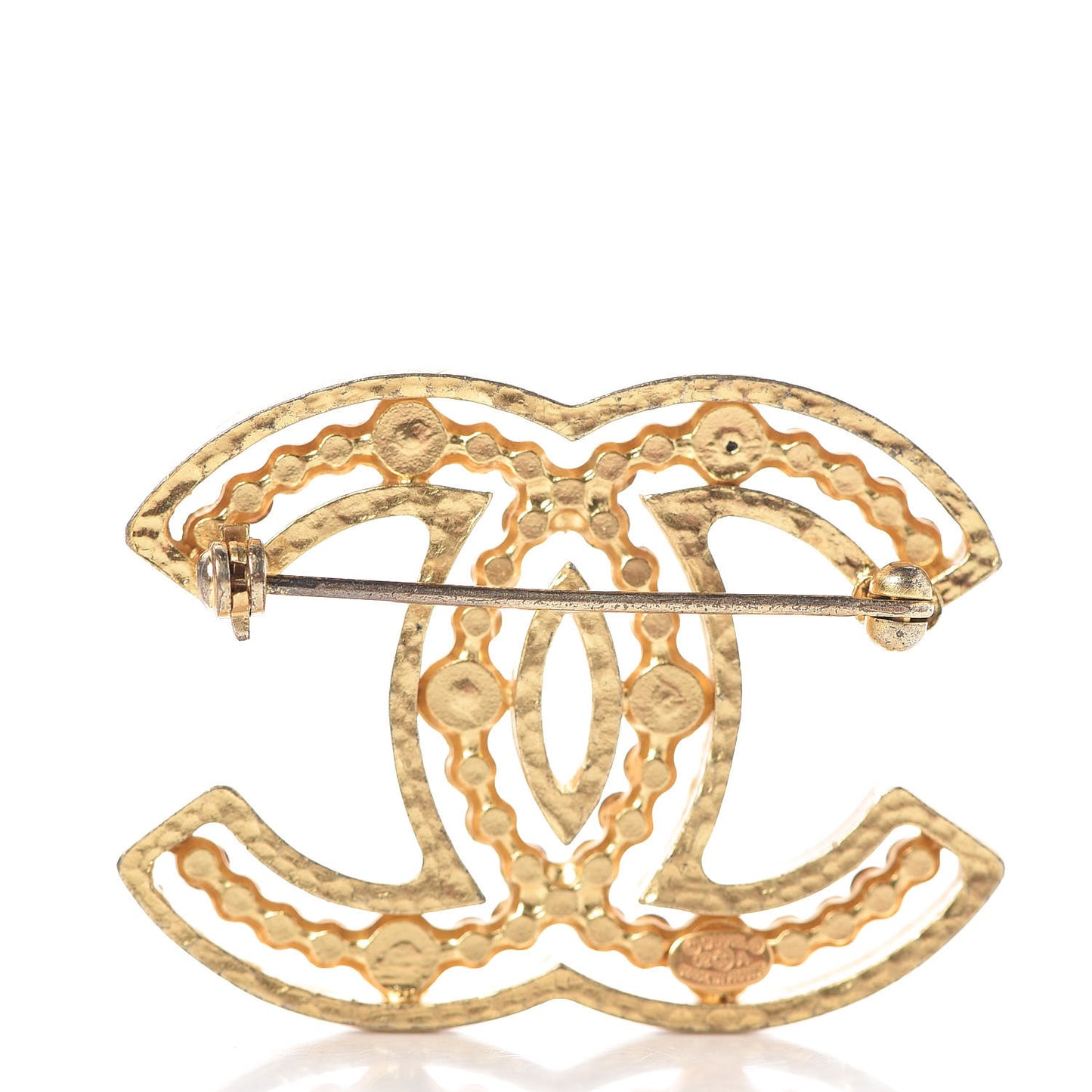Crystal CC Brooch Gold