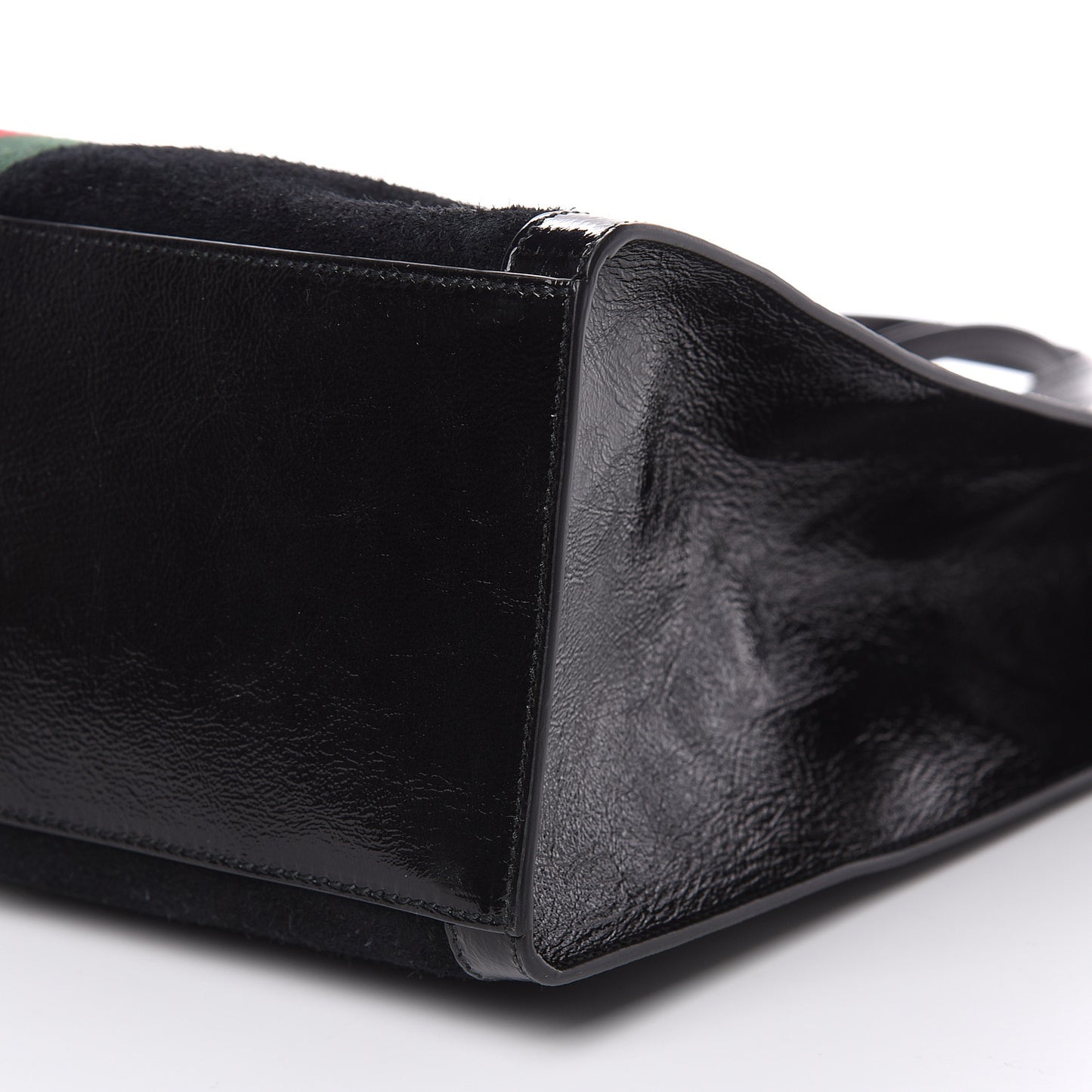 Suede Web Ophidia Vertical Tote Black
