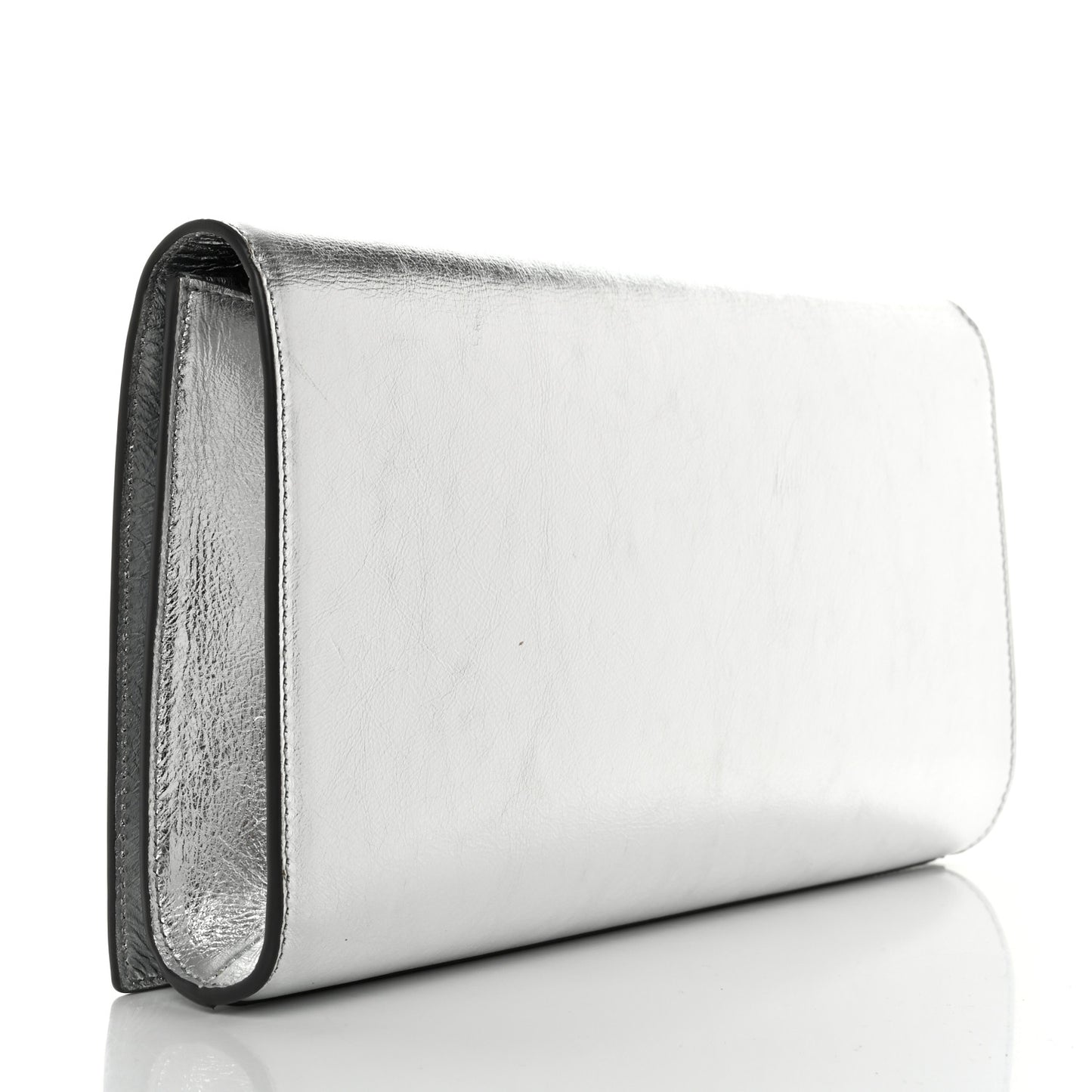 Metallic Calfskin Monogram Large Belle De Jour Clutch Silver