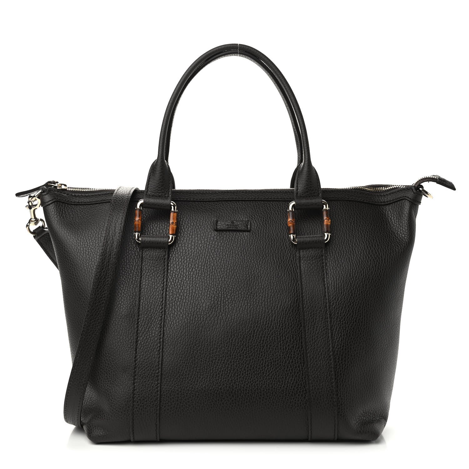 Gucci Calfskin Bamboo Top Handle Tote Dark Brown 1 of 9