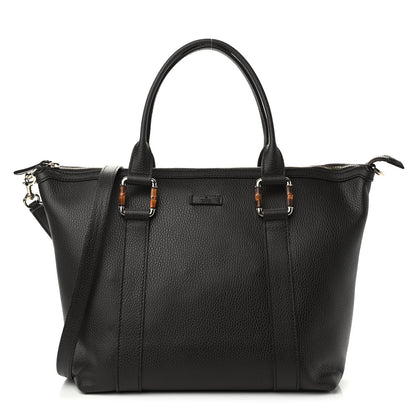 Gucci Calfskin Bamboo Top Handle Tote Dark Brown 1 of 9