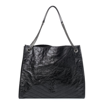 Saint Laurent Crinkled Calfskin Matelasse Monogram Niki Shoulder Bag Black 1 of 4
