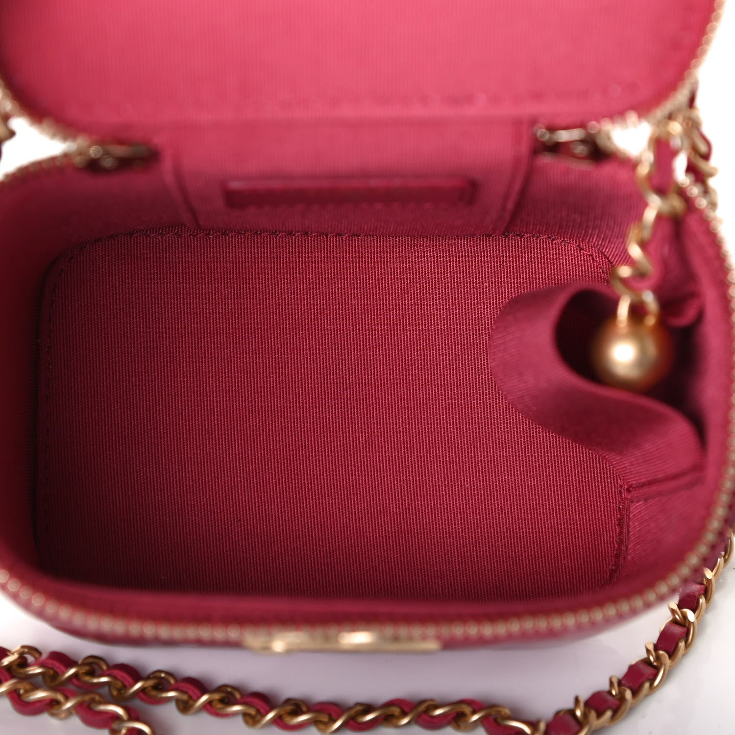 Chanel Calfskin Quilted Mini Perfect Fit Vanity Case With Chain Pink 4 of 4