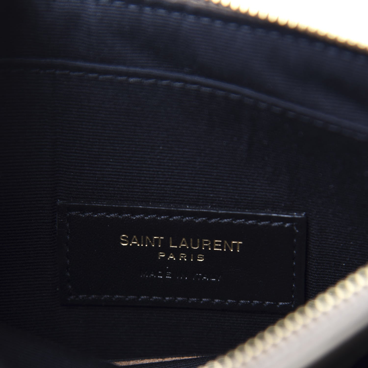Saint Laurent Grain De Poudre Chevron Monogram Bill Pouch Sea Salt 6 of 8