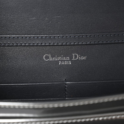 Christian Dior Metallic Patent Micro-Cannage Diorama Wallet on Chain Pouch Silver 6 of 15