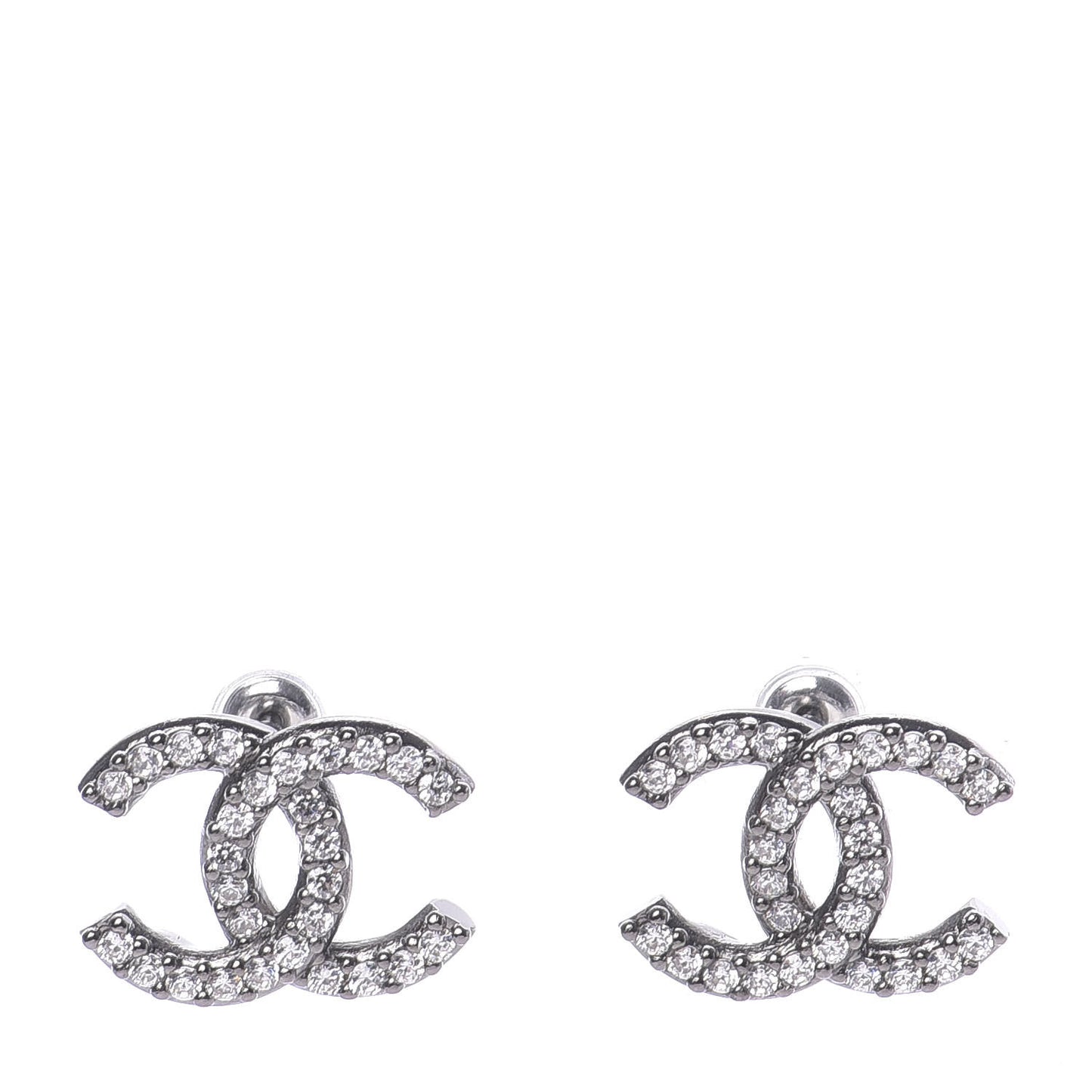 Crystal Darling Bows CC Earrings Silver
