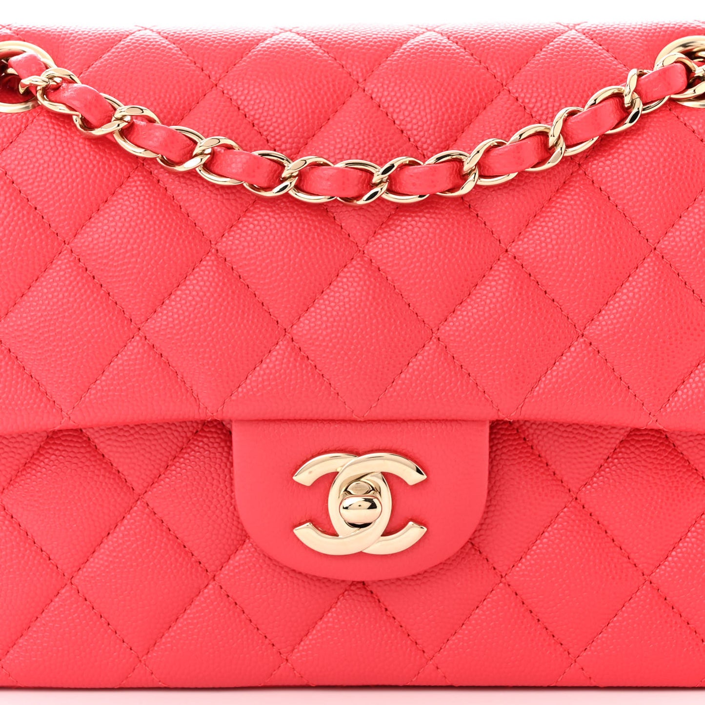 Caviar Quilted Small Double Flap Dark Pink