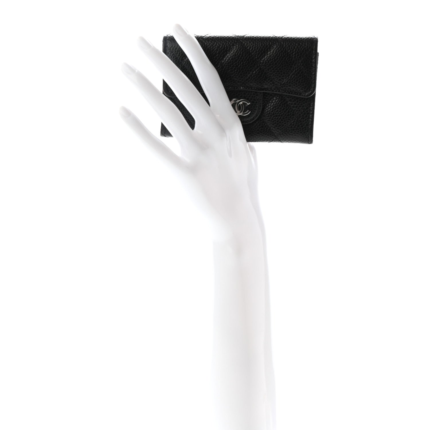 Chanel Caviar Quilted Flap Card Holder Wallet Black 2 of 8