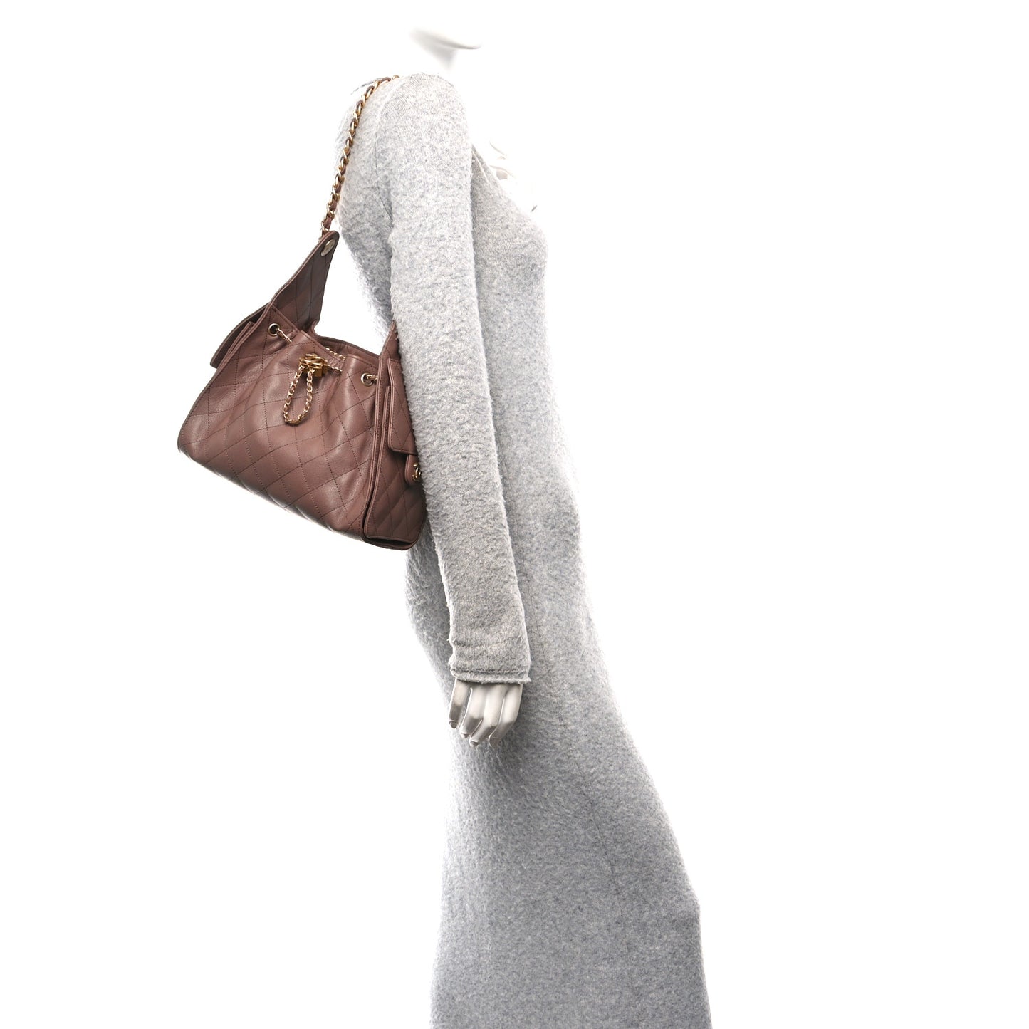 Caviar Quilted Small Chanel 25 Handbag Brown