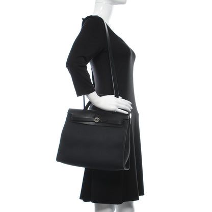 Hermes Military Toile Vache Hunter Herbag Zip PM 31 Black 2 of 11