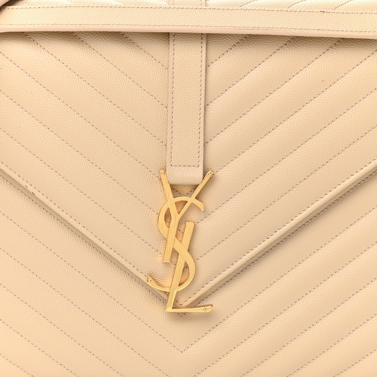 Grain De Poudre Matelasse Chevron Large Monogram Satchel Nude Powder