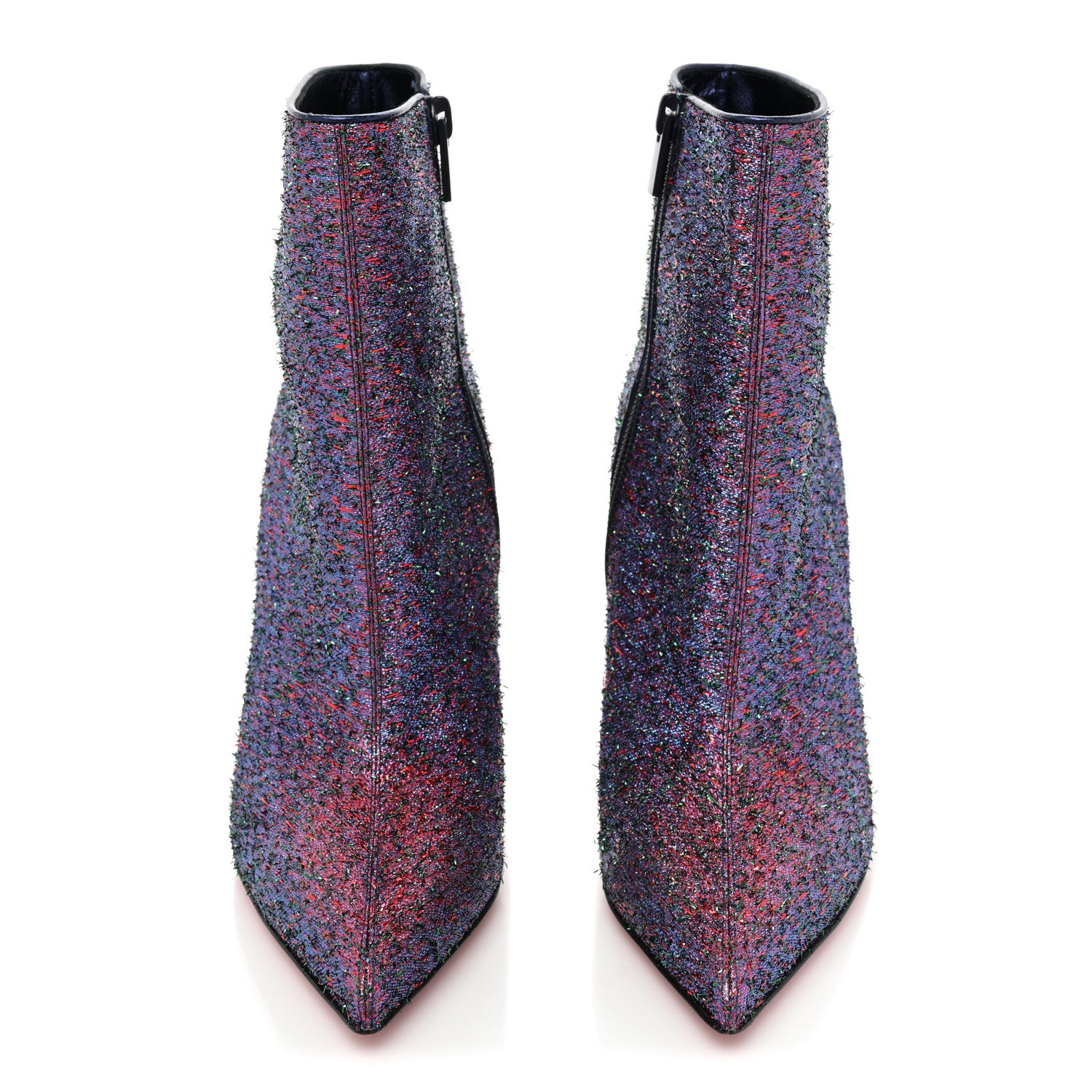 Christian Louboutin Satin So Kate Starlight Booty 100 Ankle Boots 38.5 Purple Multicolor 2 of 8
