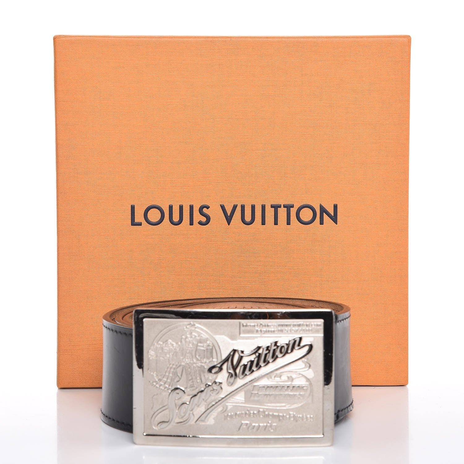 Louis Vuitton Calfskin Jeans Belt 100 40 Black 11 of 11