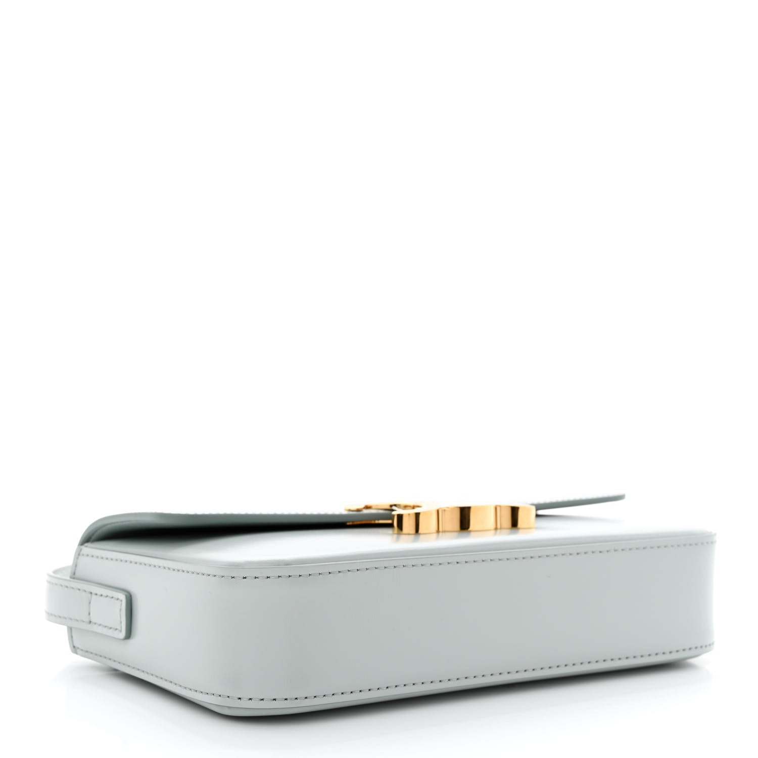 Celine Shiny Calfskin Triomphe Shoulder Bag Soft Blue 4 of 13