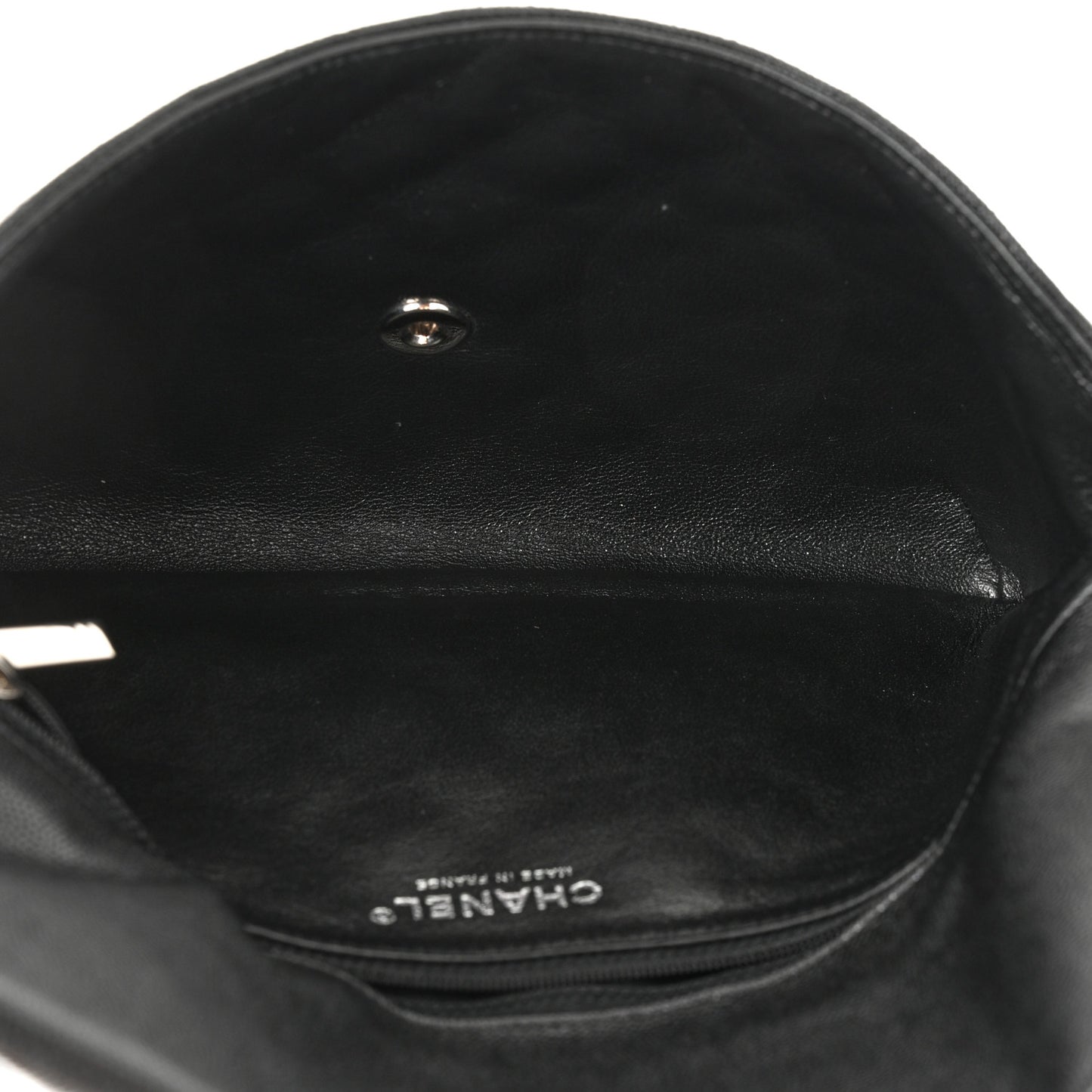 Caviar Quilted Flap Clutch Black