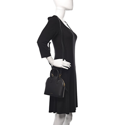 Mansur Gavriel Vegetable Tanned Calfskin Mini Round Top Handle Bag Black Flamma 2 of 11