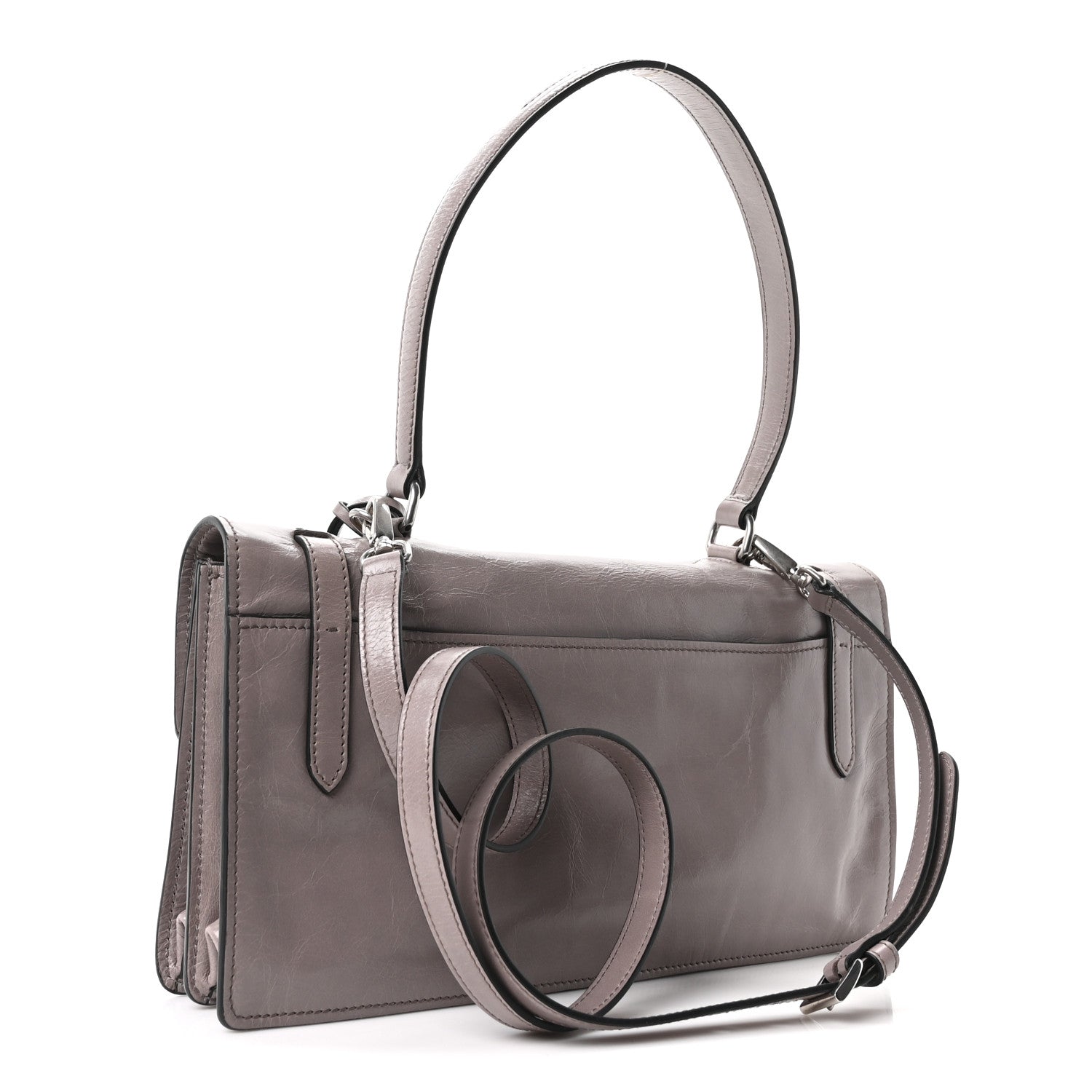 Prada Glossy Calfskin Medium Sound Shoulder Bag Peltro 3 of 11