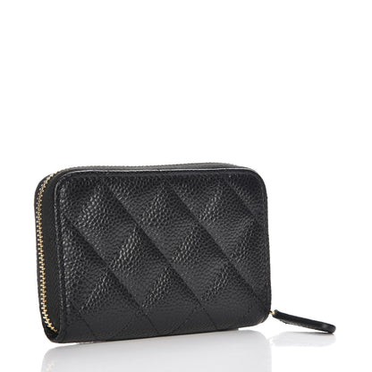 Chanel Caviar Quilted Zip Coin Purse Black 3 of 8