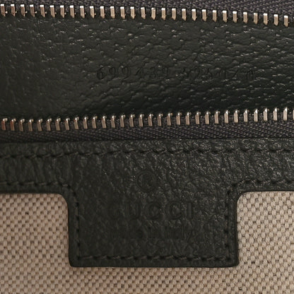 Gucci GG Supreme Monogram Textured Dollar Calfskin Web Ophidia Wristlet Shoulder Bag Grey Black Graphite Grey 6 of 8