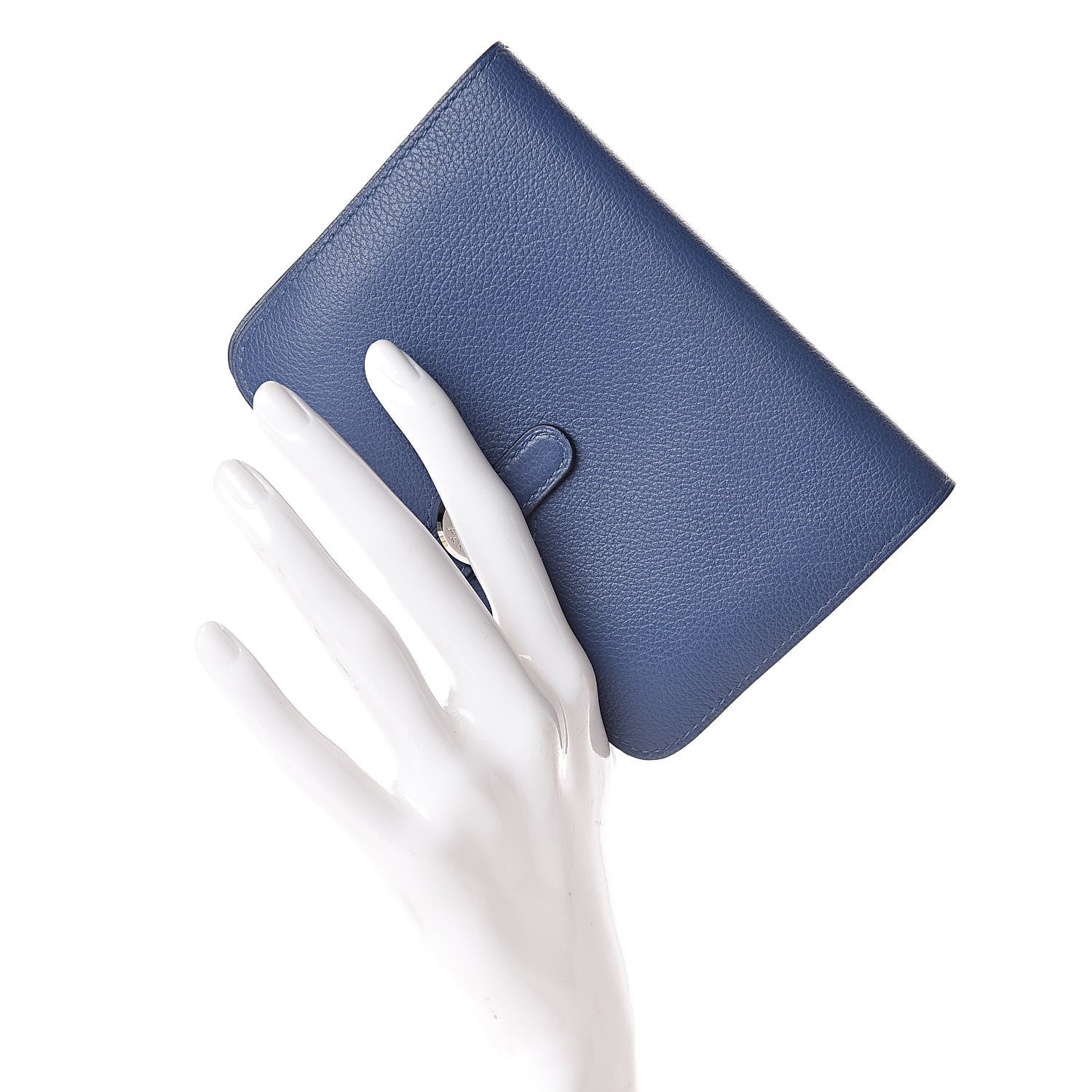 Hermes Togo Dogon Compact Wallet Bleu Brighton 2 of 10