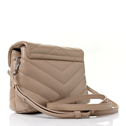 Saint Laurent Calfskin Y Quilted Monogram Toy Loulou Crossbody Bag Dark Beige 3 of 8
